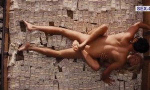 Sex with Margot Robbie on a pile of money