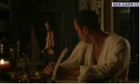 Naked Lara Pulver shows his chest