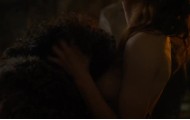 Footage from the film with Rose Leslie naked in explicit scenes