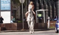 Alexandra Bortech naked on a horse